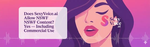 SexyVoice.ai autorise-t-il le contenu NSFW ? Oui — Y compris l'usage commercial